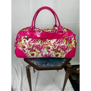 Gloria Vanderbilt Pink Floral Rolling Duffel Bag Y2K Travel